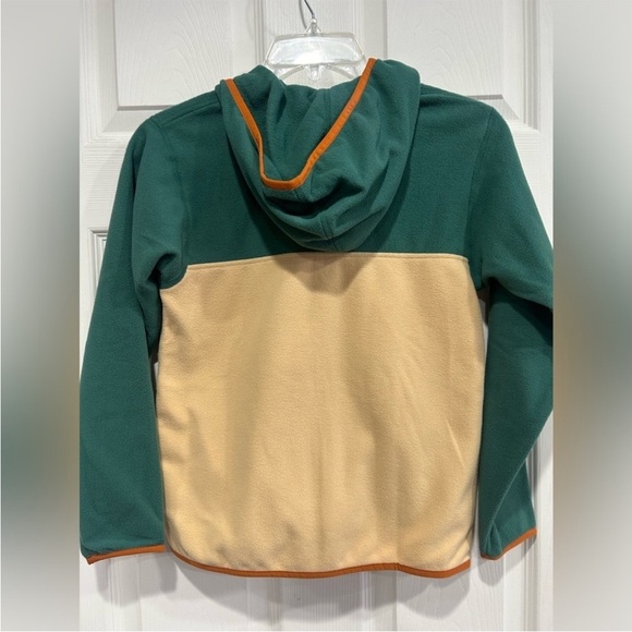 Patagonia Kids' Large Micro D Snap-T Fleece Jacket Green Tan Hood NWT - Picture 3 of 8
